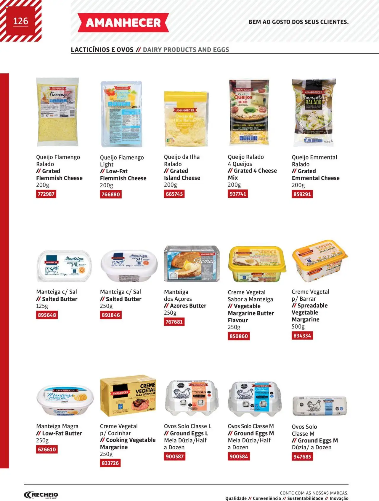 Recheio AS NOSSAS MARCAS │ válido de 19.12.2023 | Página: 126 | Produtos: Sal, Manteiga, Queijo, Ovos
