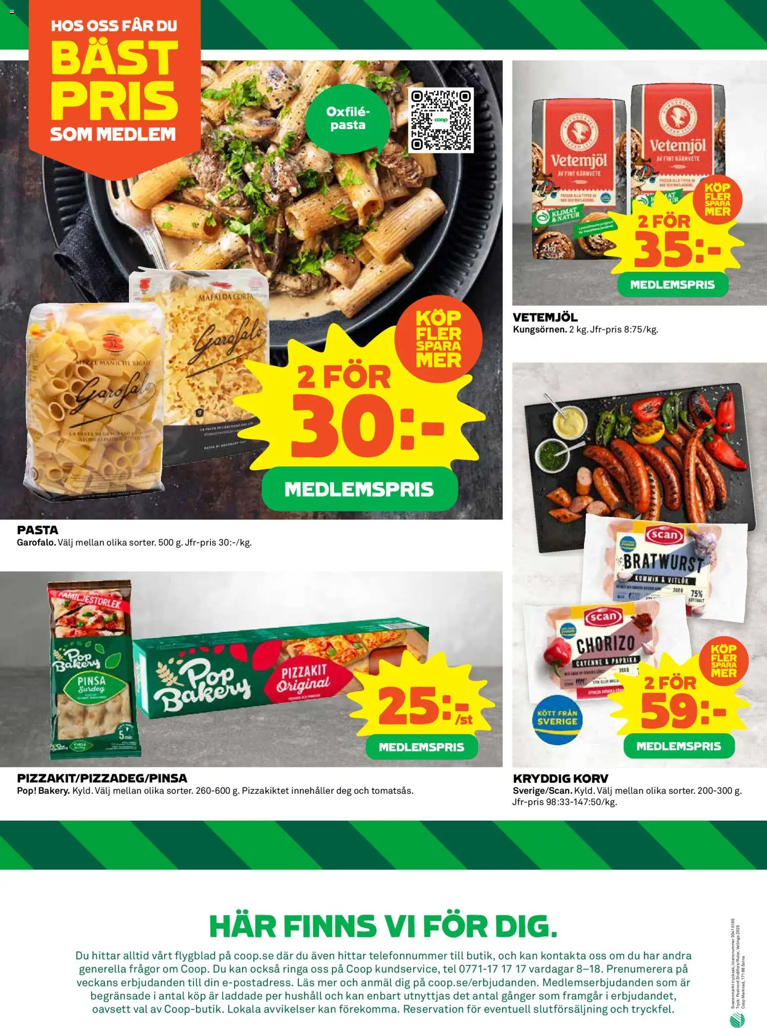 Coop reklamblad aktuell från 17.11.2025 | Sida: 4 | Produkter: Oxfilé, Pizzakit, Chorizo, Pasta