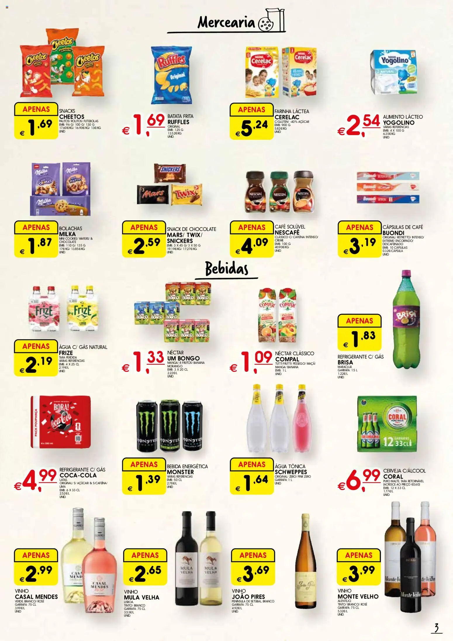 Meu Super Madeira │ válido de 01.04.2026 | Página: 3 | Produtos: Agua, Farinha láctea, Banana, Café solúvel