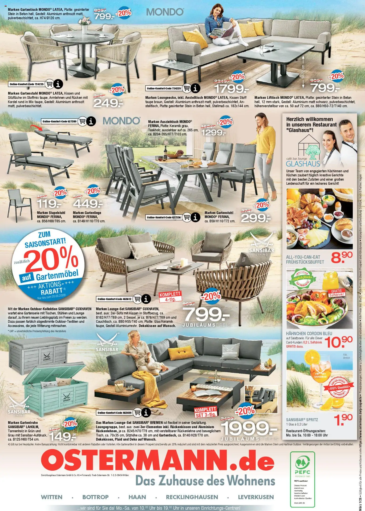 Ostermann Prospekt 	 – gültig ab 28.02.2026 | Seite: 7 | Produkte: Hahnchen, Kissen, Gartenmöbel, Uhr