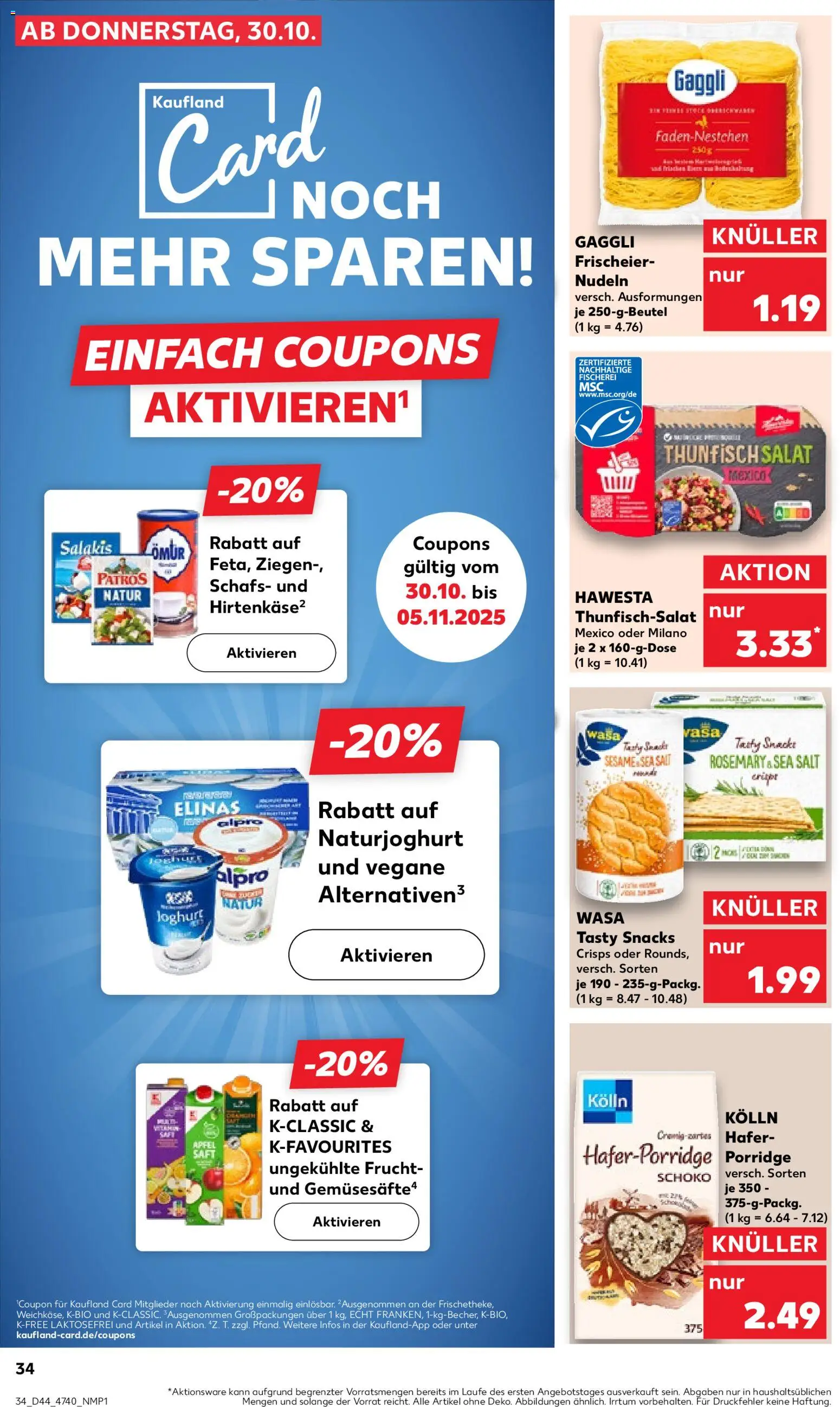 Kaufland prospekt Hannover	 – gültig ab 30.10.2025 | Seite: 34 | Produkte: Kolln, Patros, Salakis, Salat