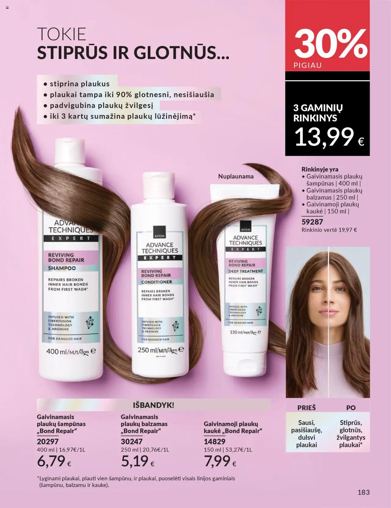 AVON akcijos nuo 01.10.2025 | Puslapis: 183 | Prekių: Balzamas, Šampūnas, Kaukė