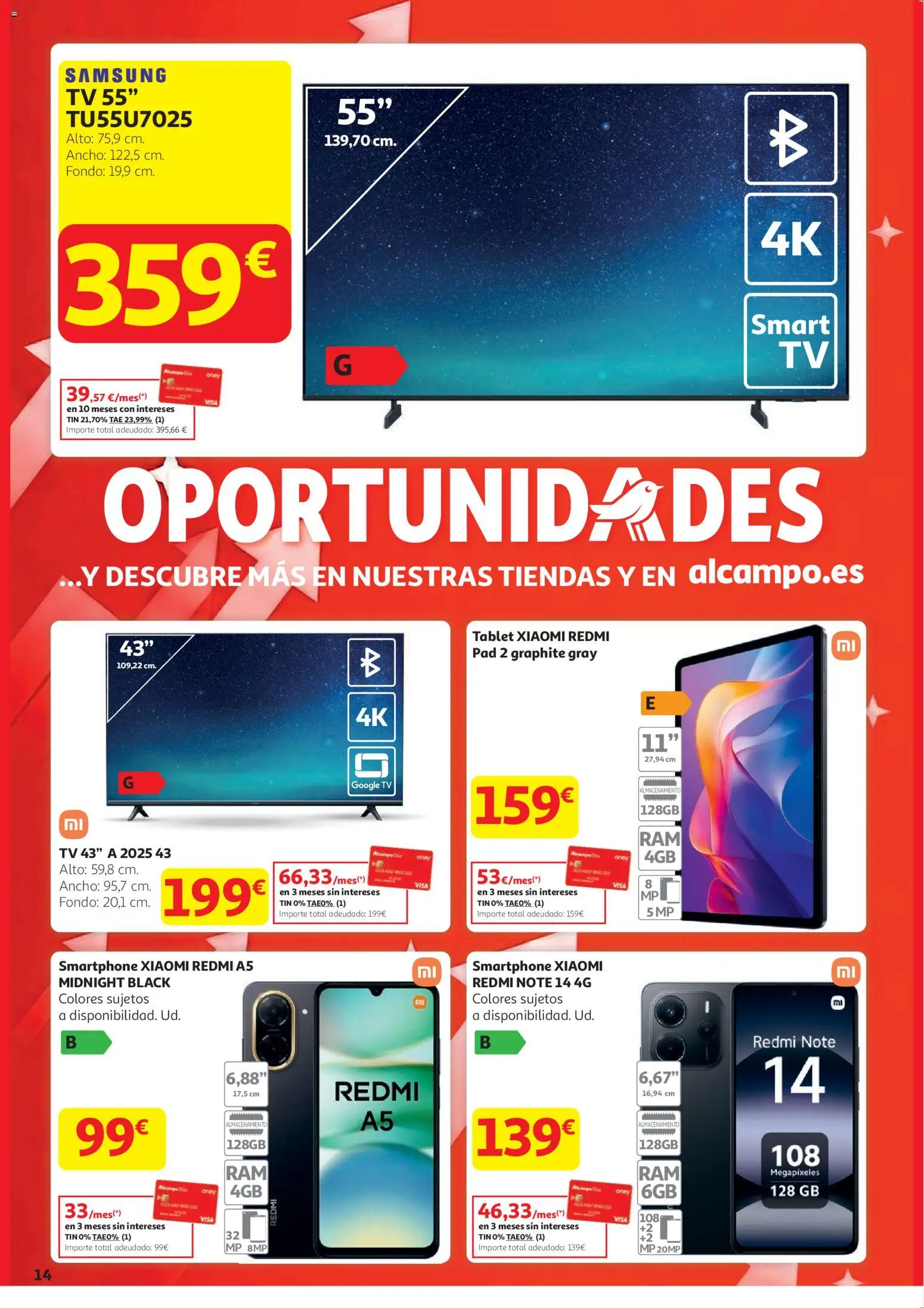 Alcampo - HP Unico │ válido desde el 15.01.2026 | Página: 14 | Productos: Smartphone Xiaomi, Smartphone, Tablet