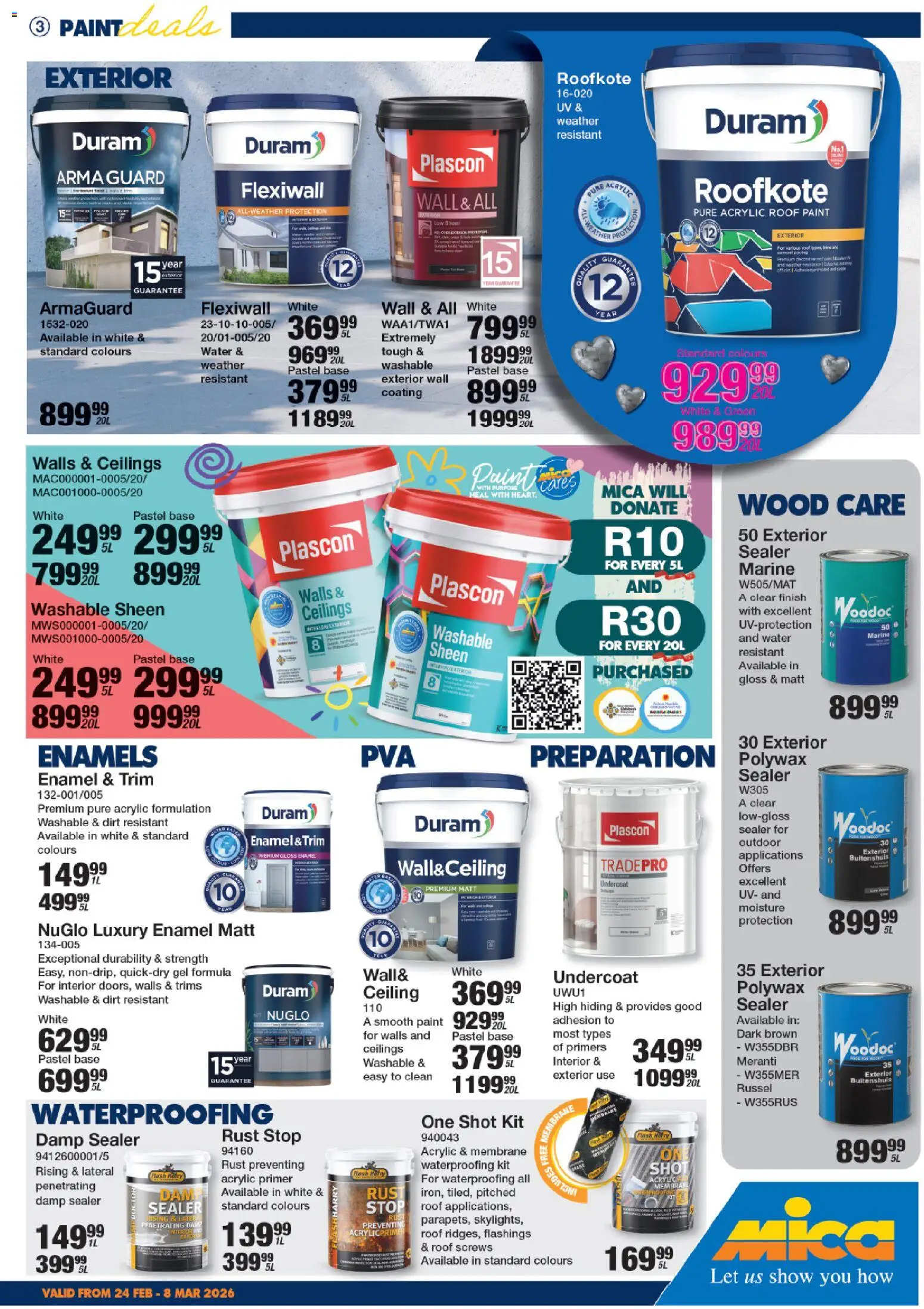 New MICA catalogue – valid from 24.02.2026 | Page: 3 | Products: Gloss, Paint, Enamel, Water