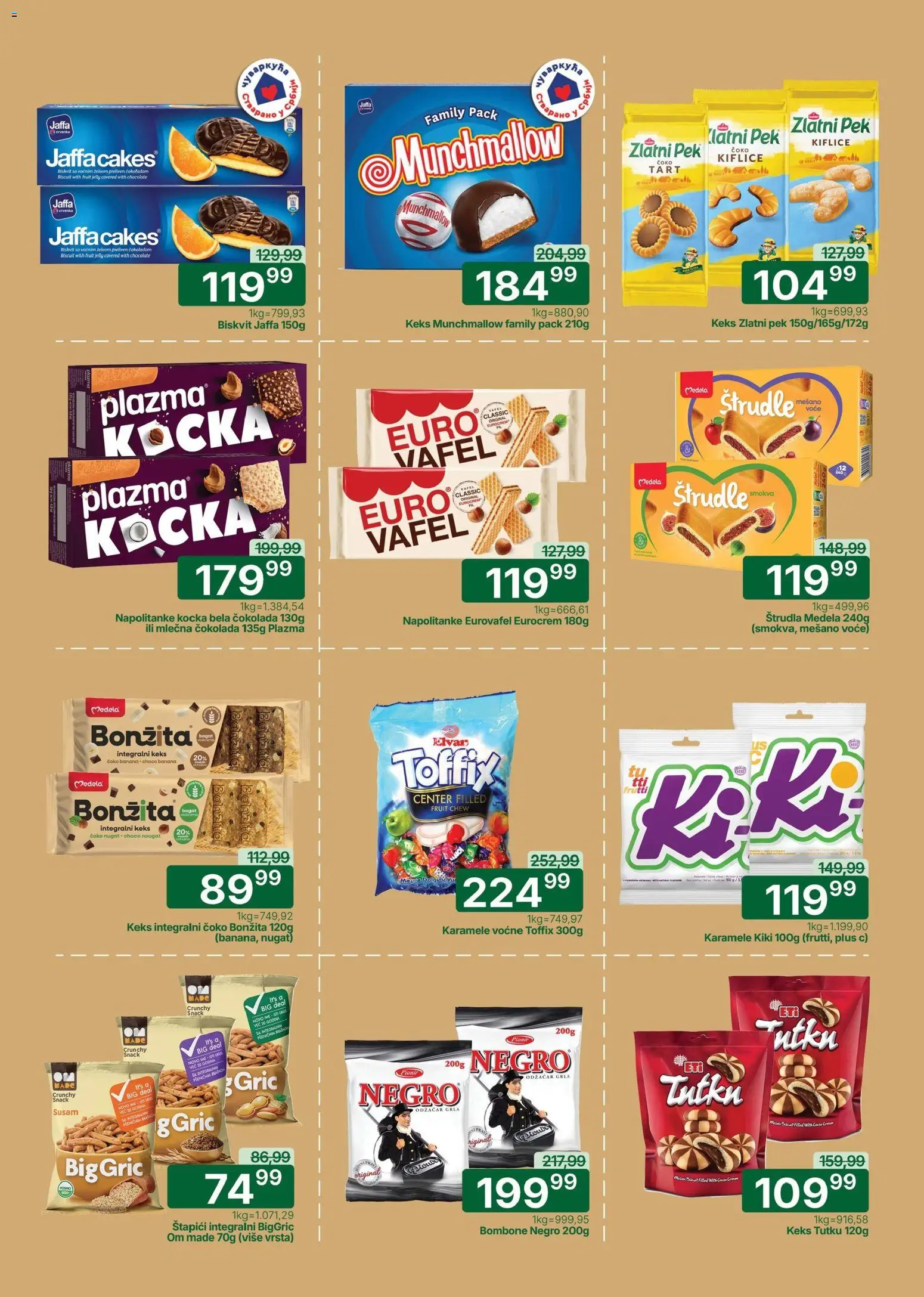 Univerexport katalog - važi od 13.04.2026 | Strana: 19 | Proizvode: Banana, Keks, Eurocrem, Štrudla