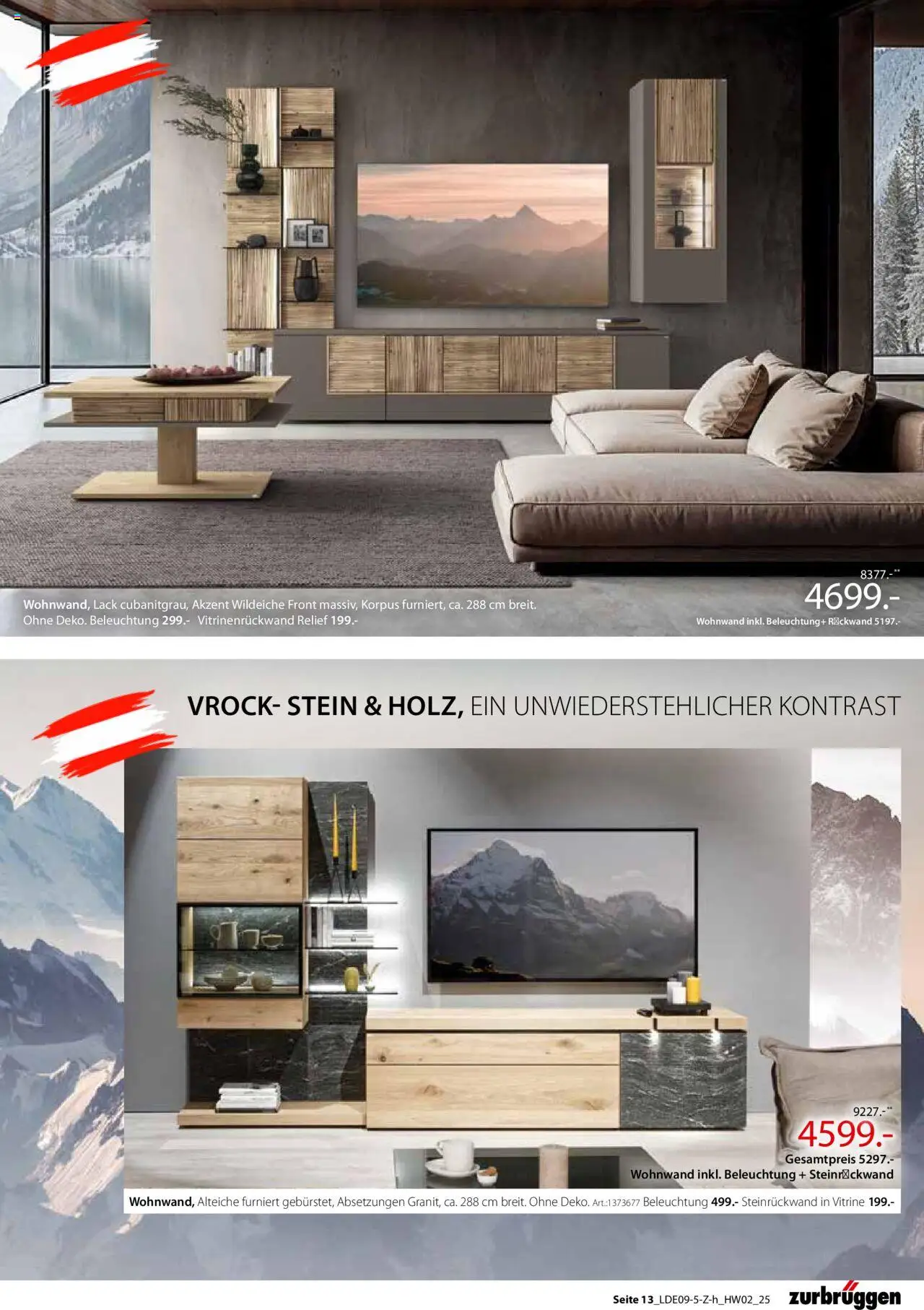 Zurbrüggen Hochwert – gültig ab 08.09.2025 | Seite: 23 | Produkte: Wohnwand, Vitrine