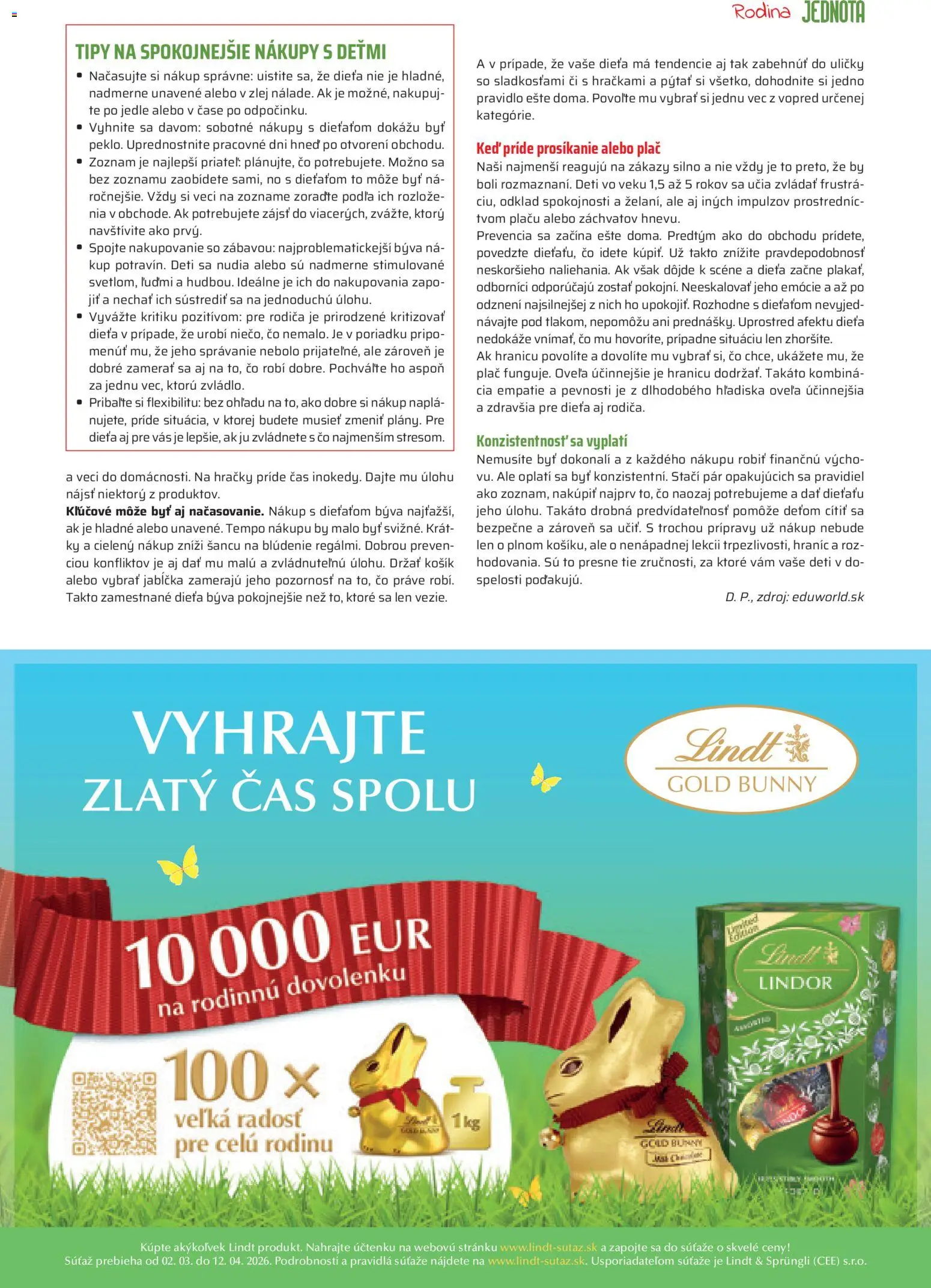 Nové COOP Jednota akcie – leták je platný od 01.04.2026 | Strana: 25 | Produkty: Lindor, Lindt, Hračky