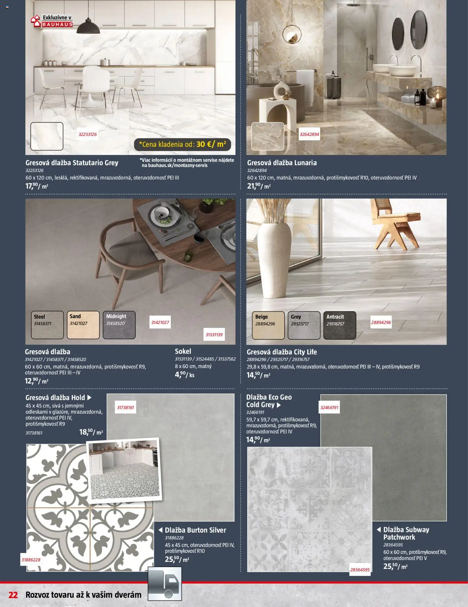 Nové Bauhaus akcie – leták je platný od 09.02.2026 | Strana: 22 | Produkty: Dlažba