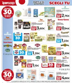 Volantino Ipercoop del 11.09.2025 | Pagina: 8 | Prodotti: Mozzarella, Prosciutto, Burro, Parmigiano