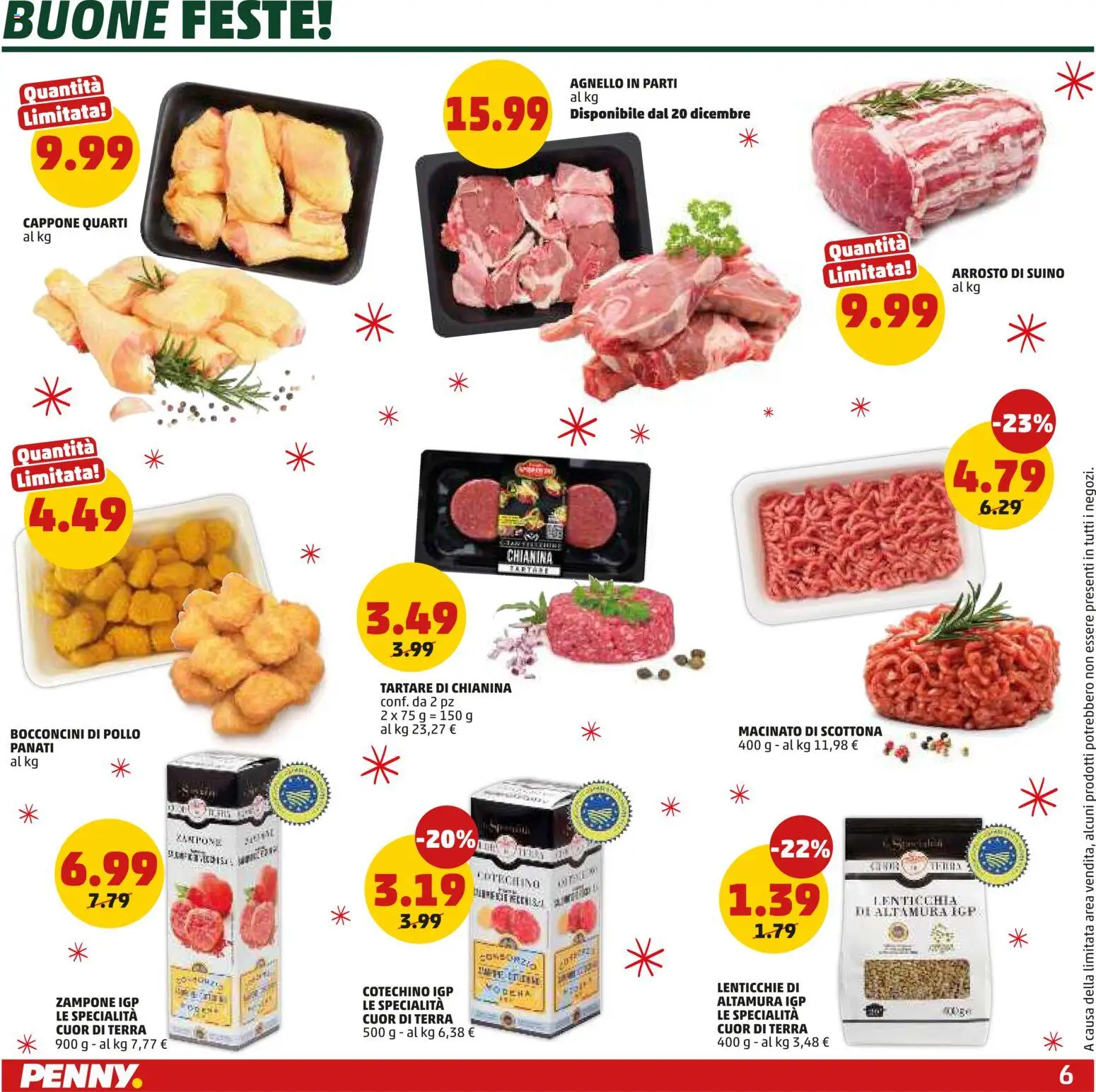 Volantino PENNY del 15.12.2025 | Pagina: 6 | Prodotti: Pollo, Lenticchie, Cotechino, Terra