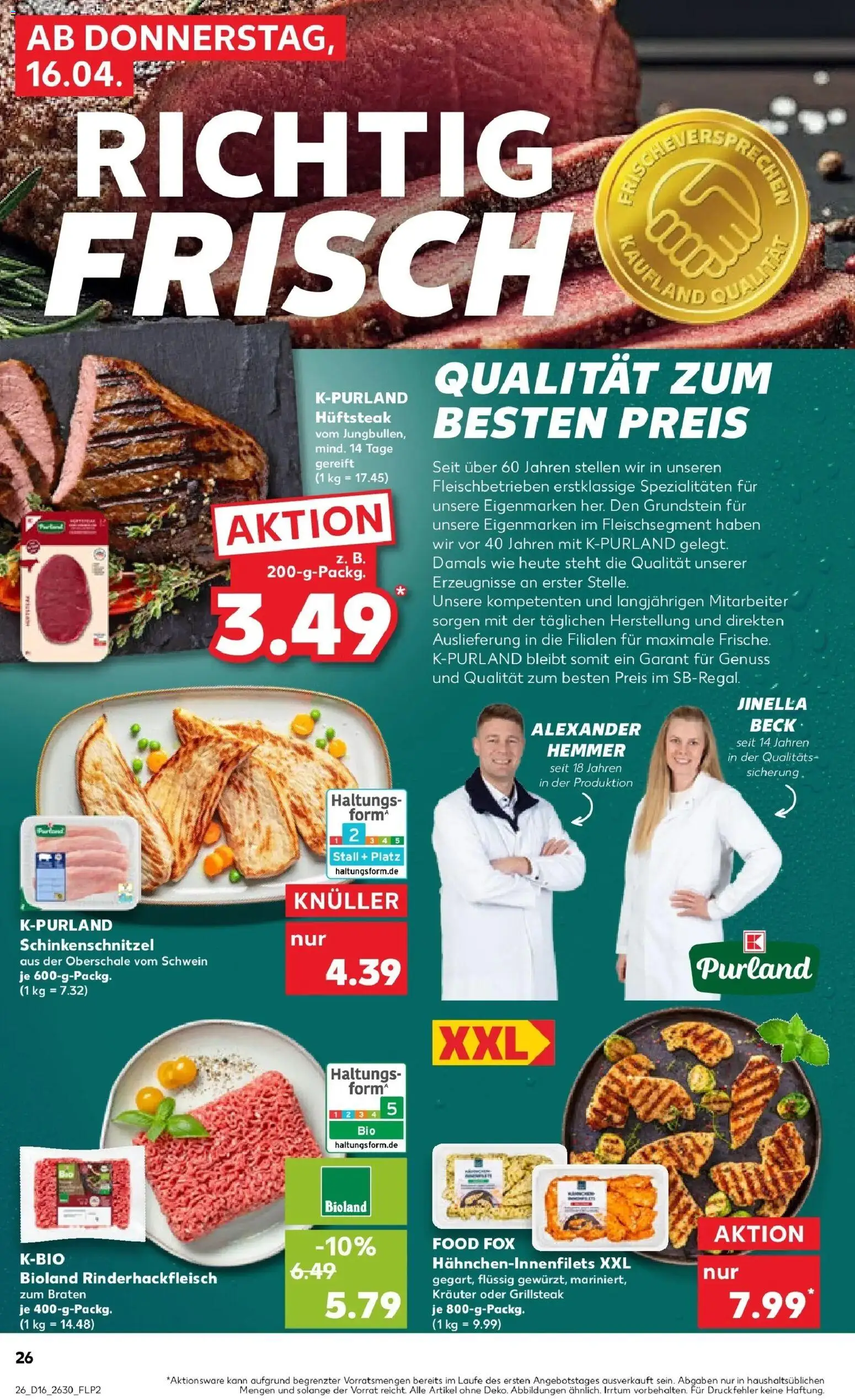 Kaufland Prospekt Jena	 – gültig ab 16.04.2026 | Seite: 26 | Produkte: Schnitzel, Steak