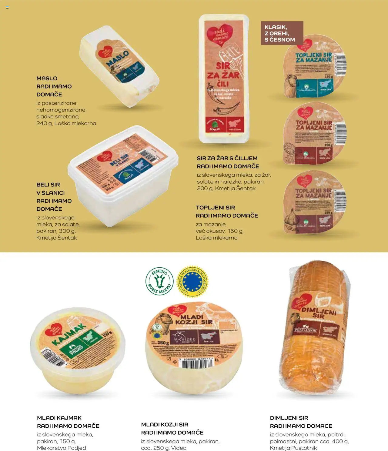 Mercator katalog radi imamo domače domače je preprosto dobro │ velja od 07.03.2024 | Stran: 14 | Izdelki: Topljeni sir, Kajmak, Maslo, Sir