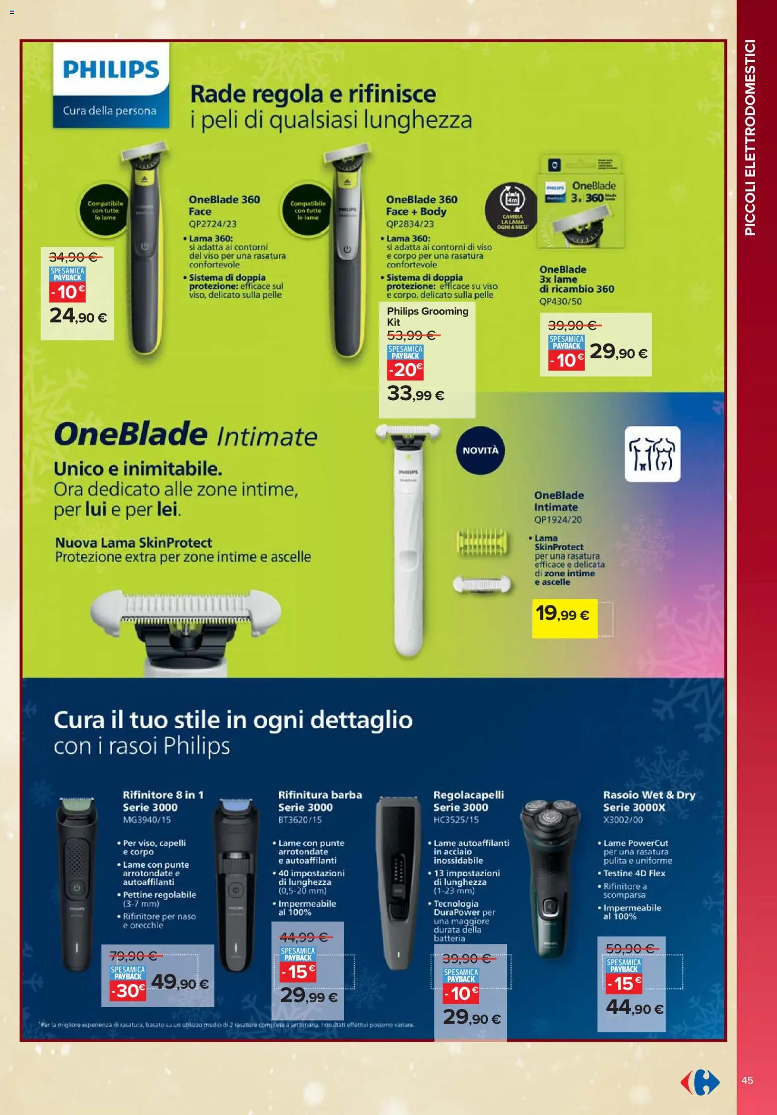 Volantino Carrefour del 13.11.2025 | Pagina: 45 | Prodotti: Pettine, Rasoio, Batteria
