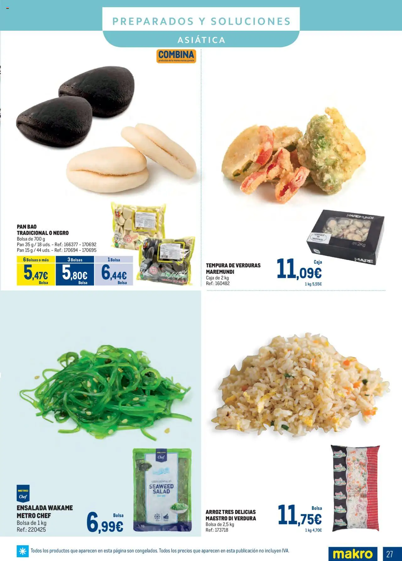 Makro - Congelados Centro │ válido desde el 04.08.2025 | Página: 27 | Productos: Pan, Arroz, Ensalada, Caja