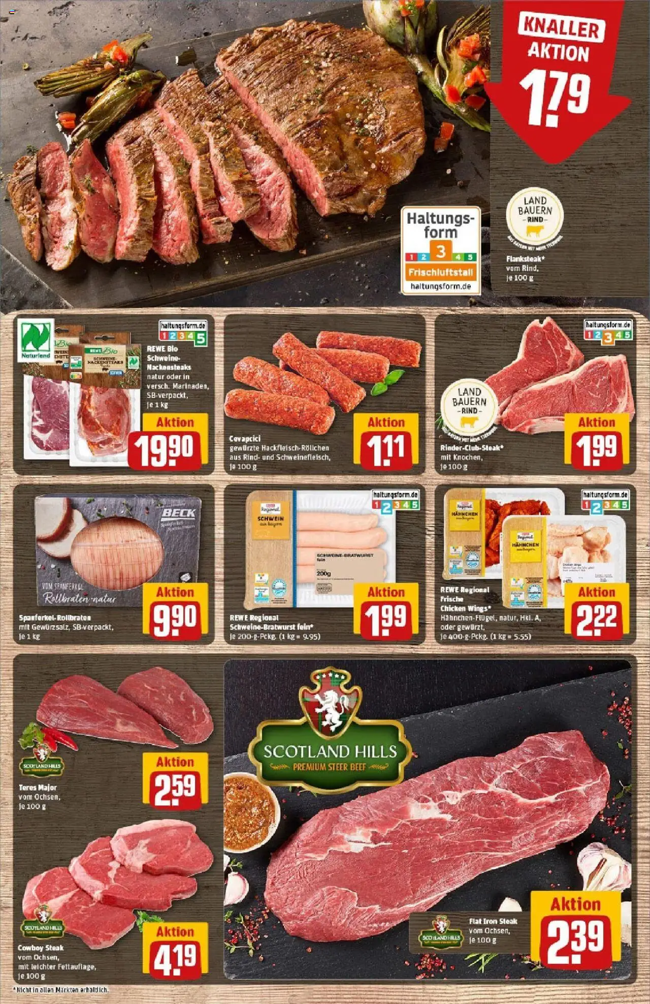 Rewe prospekt Traunreut	 - gültig ab dem 24.08.2025 | Seite: 9 | Produkte: Nackensteaks, Hahnchen, Cevapcici, Steak