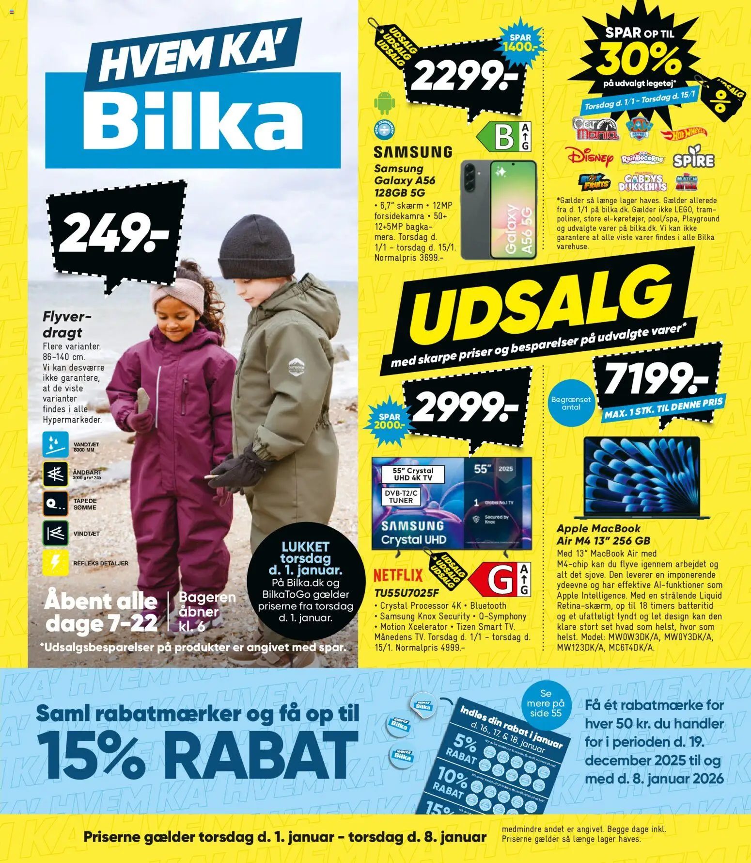 Bilka tilbudsavis – gyldig fra 01.01.2026 | Side: 1 | Produkter: Processor, Skærm, TV, Søm