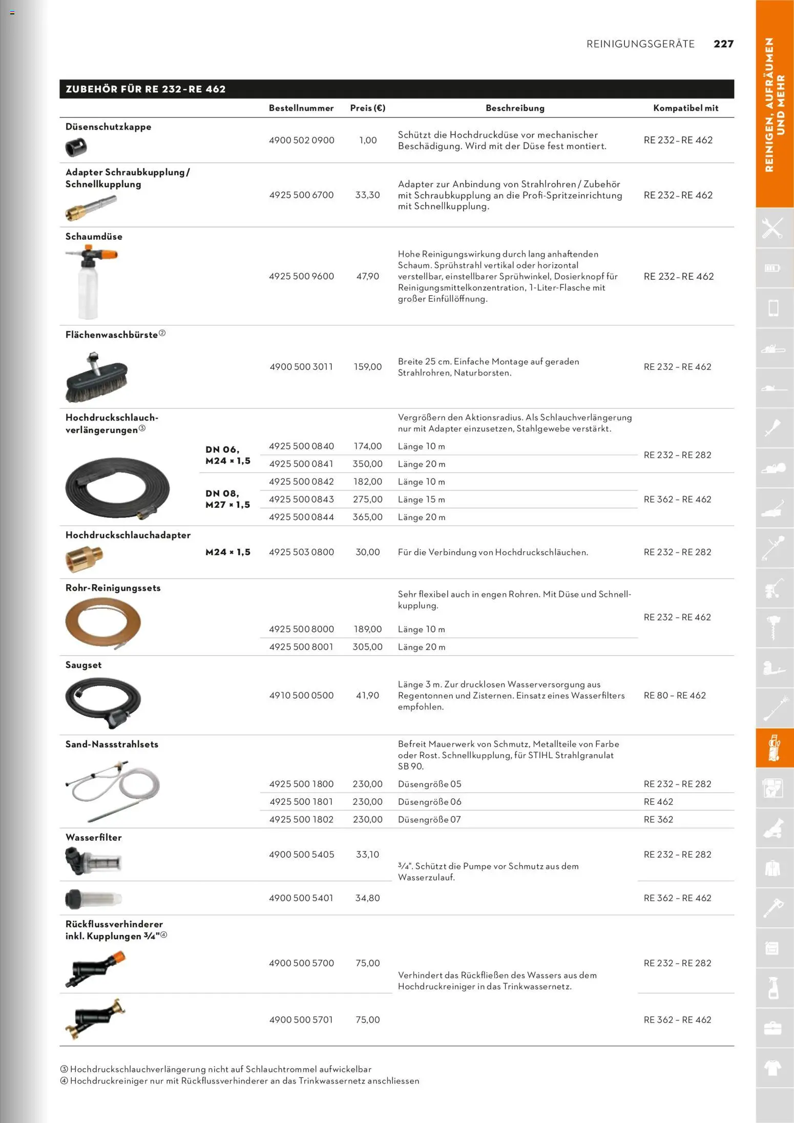 STIHL Katalog – gültig ab 01.01.2026 | Seite: 227 | Produkte: Adapter, Hochdruckreiniger