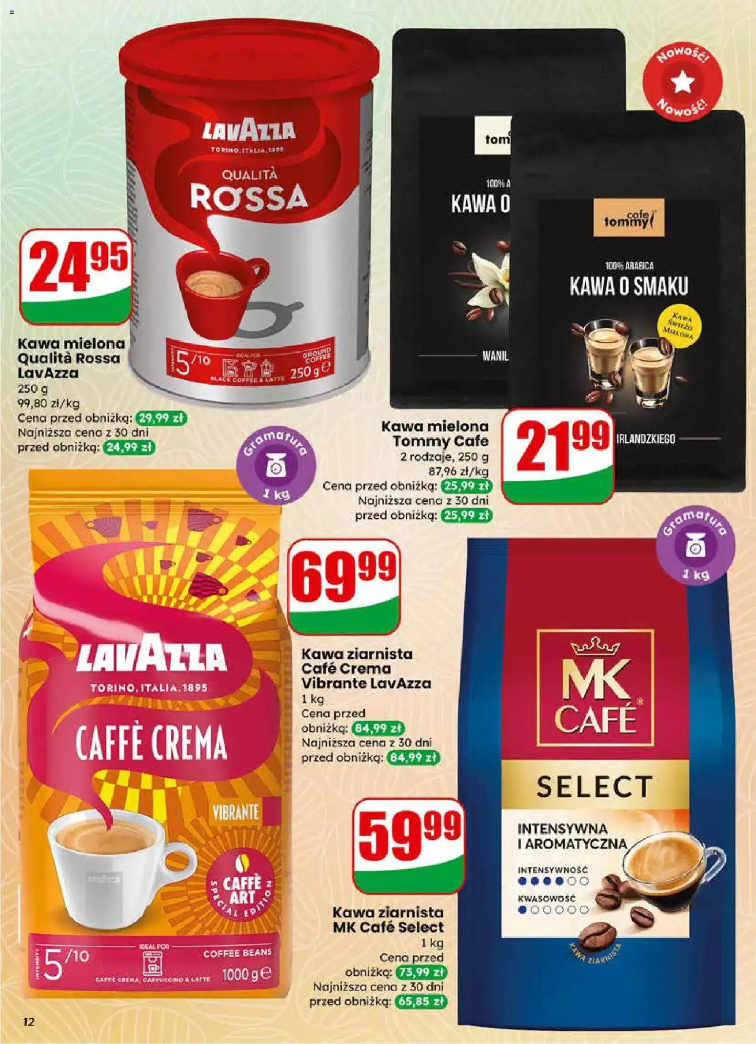 Dino gazetka od 01.04.2026 | Strona: 12 | Produkty: Kawa ziarnista, Lavazza, Cappuccino, Kawa