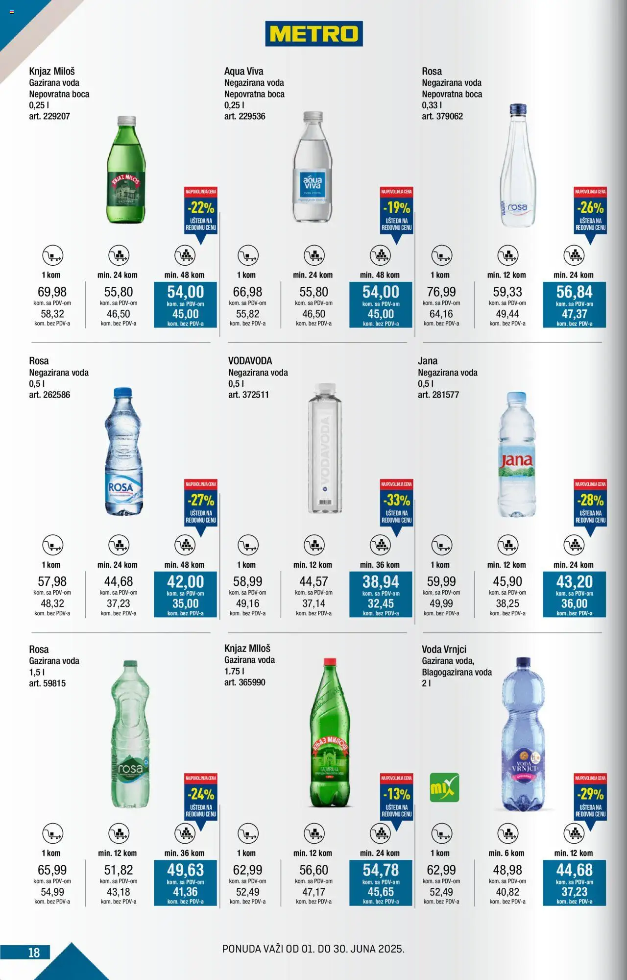 Metro katalog - važi od 01.06.2025 | Strana: 18 | Proizvode: Negazirana voda, Voda