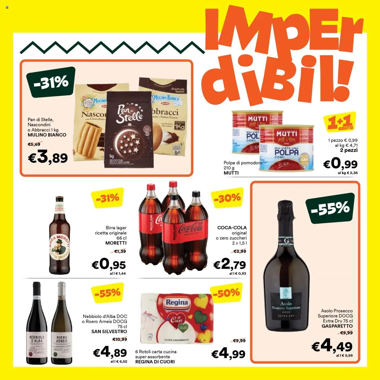 Volantino Unes del 08.10.2025 | Pagina: 3 | Prodotti: Cioccolato, Prosecco, Mutti, Coca Cola
