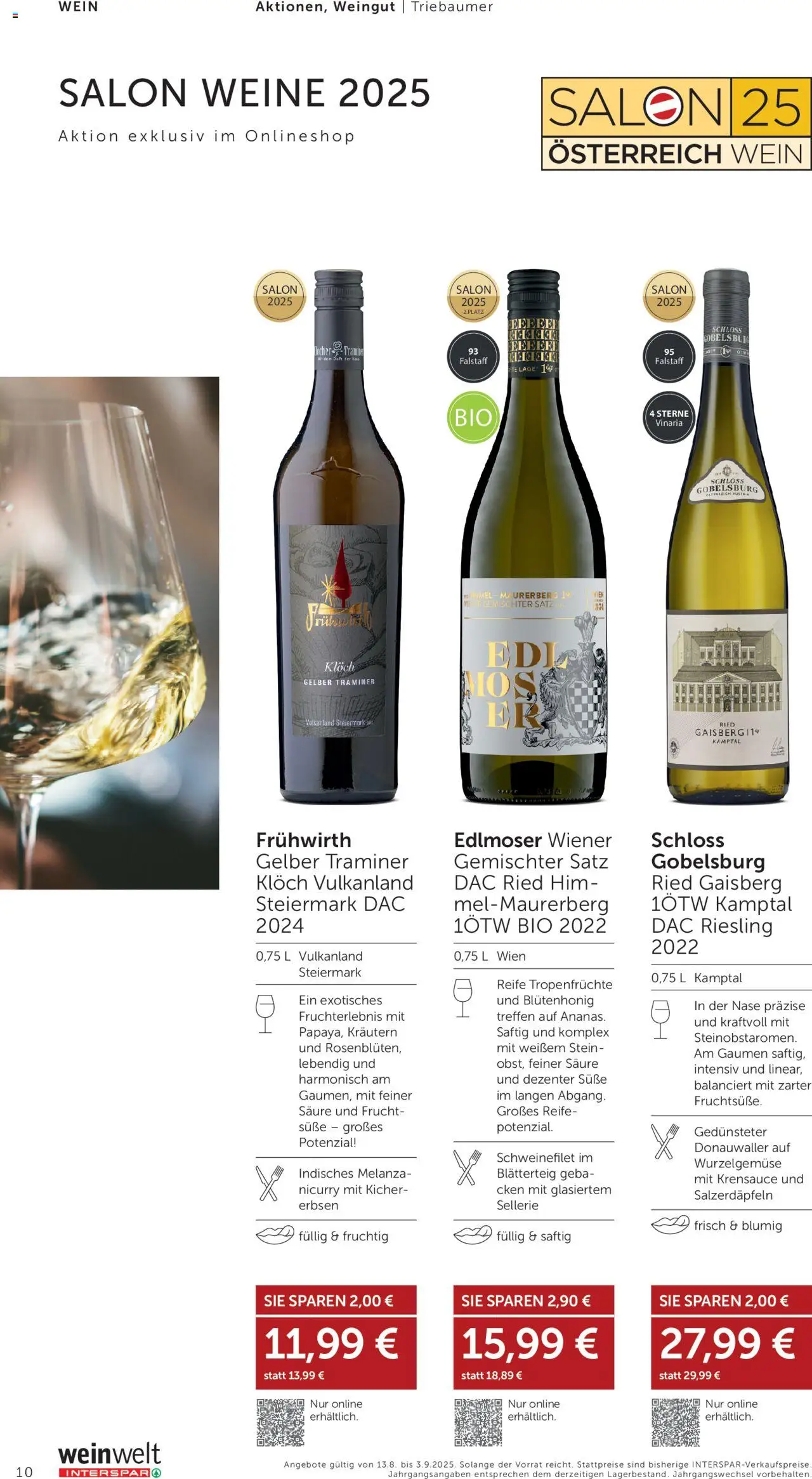 Interspar Wein Welt gültig ab 13.08.2025 | Seite: 10 | Produkte: Erbsen, Wein