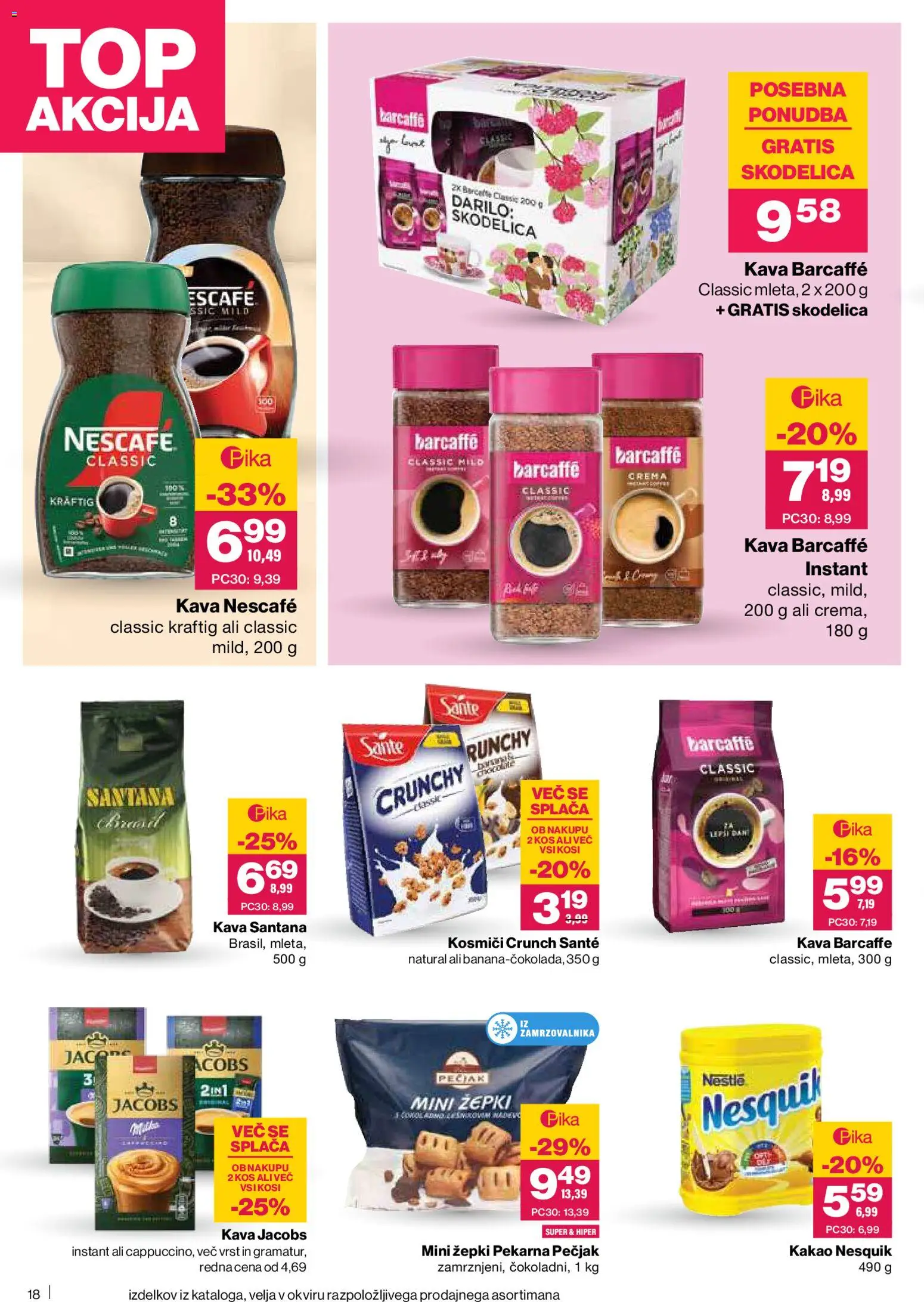 Novi Mercator katalog ponudbe – veljaven od 26.03.2026 | Stran: 18 | Izdelki: Skodelica, Pekarna, Instant kava, Kava