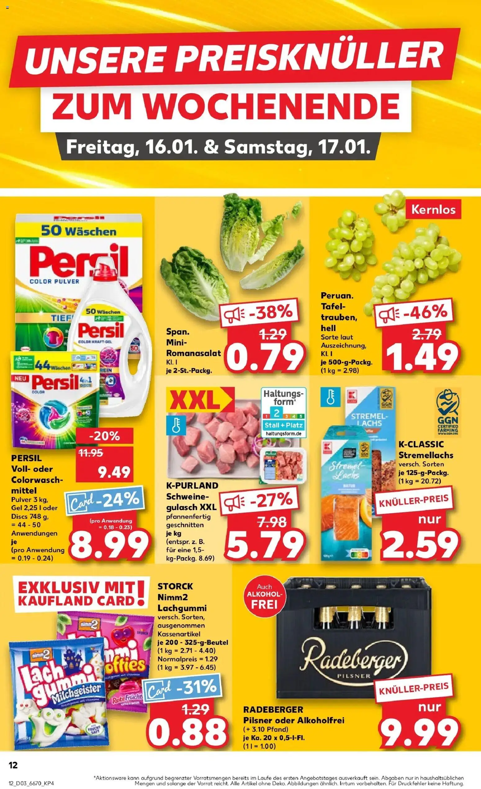 Kaufland prospekt Marl	 – gültig ab 15.01.2026 | Seite: 12 | Produkte: Schweinegulasch, Lachs, Gulasch, Persil