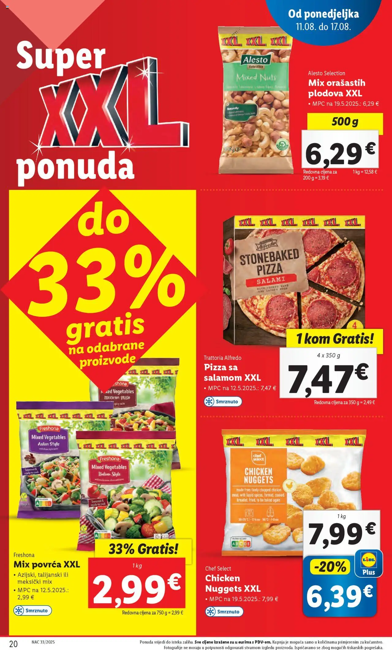 Lidl katalog | vrijedi od 11.08.2025 | Stranica: 20 | Proizvodi: Pizza