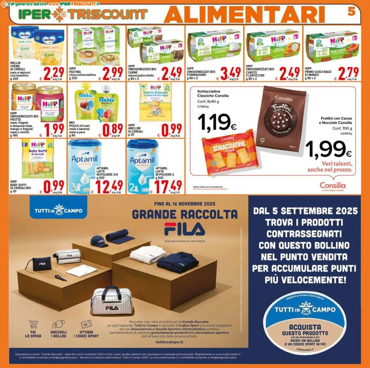 Volantino Ipertriscount del 05.09.2025 | Pagina: 5 | Prodotti: Latte, Formaggio, Nocciole, Cacao