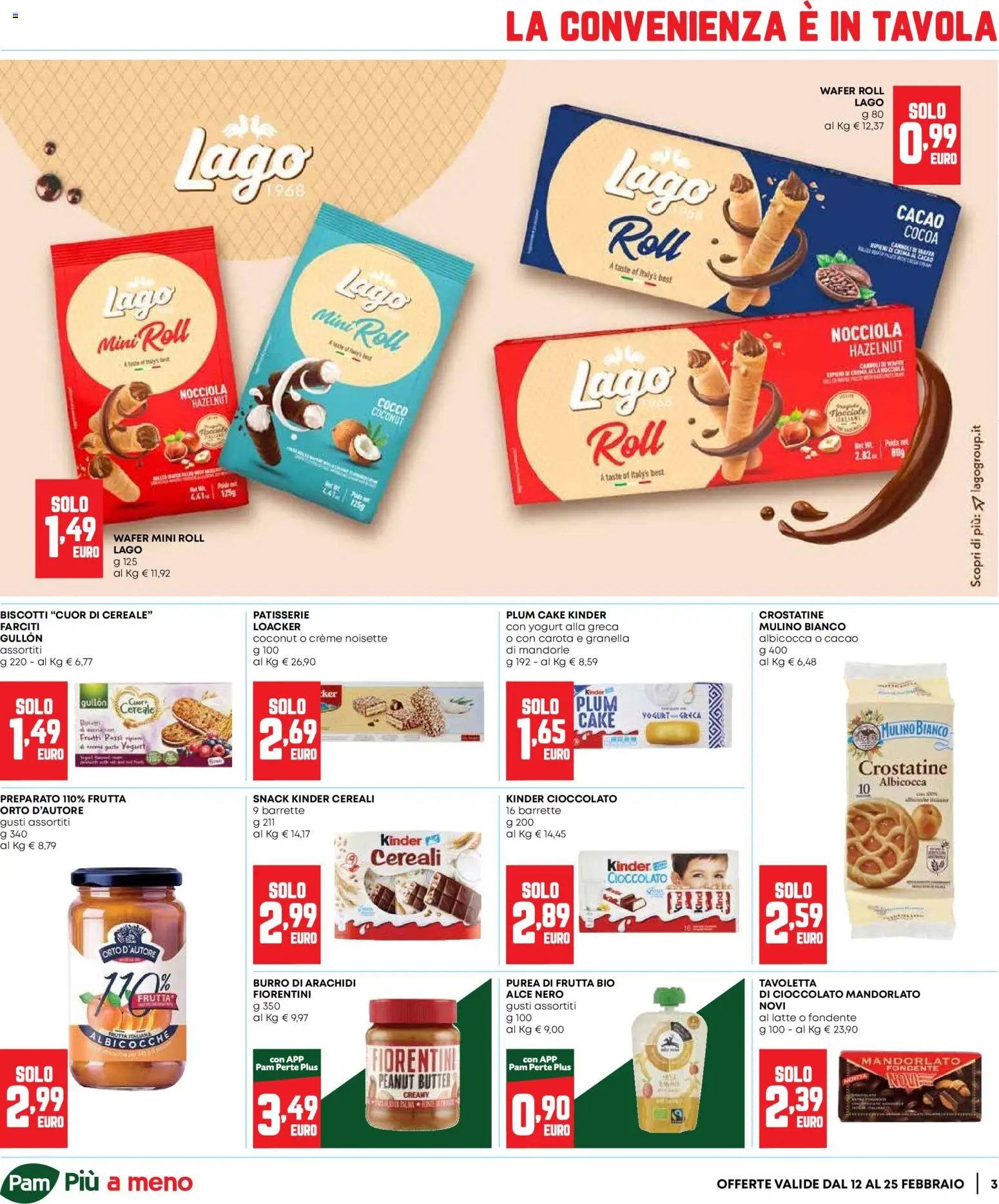 Volantino Panorama del 12.02.2026 | Pagina: 3 | Prodotti: Latte, Mandorle, Arachidi, Cacao