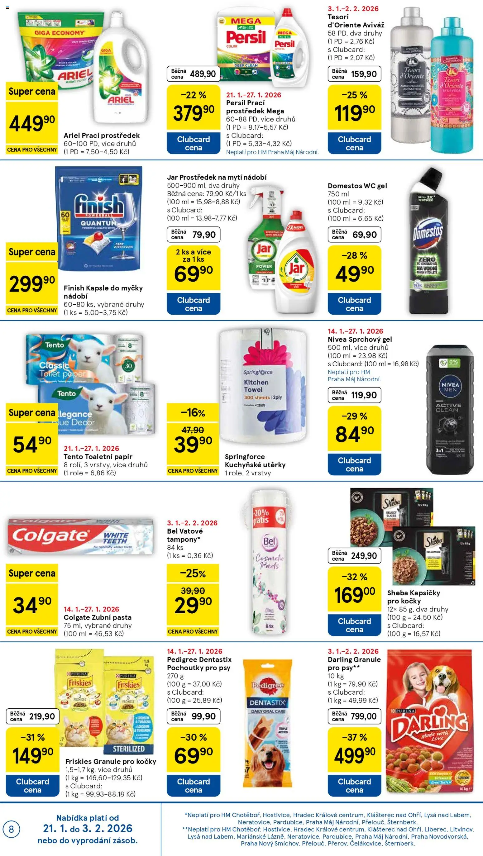 Tesco leták - Hypermarket od 21.01.2026 | Strana: 8 | Produkty: Nivea, Purina, Kapsle do myčky, Friskies granule