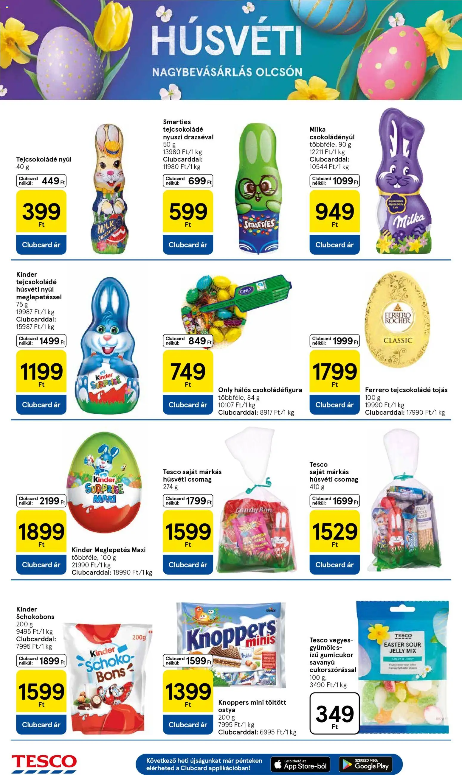 Tesco akciós ujság - amely érvényes a következő dátumtól: 26.03.2026 | Oldal: 10 | Termékek: Gyümölcs, Gumicukor, Ferrero rocher, Tejcsokoládé