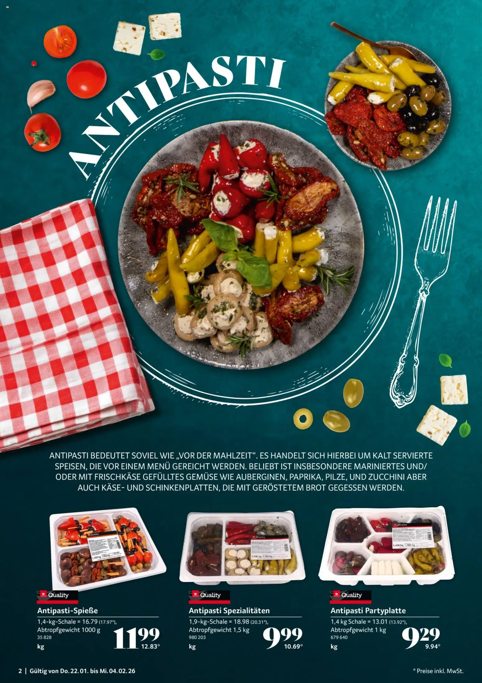 Selgros Gastronomie – gültig ab 22.01.2026 | Seite: 2 | Produkte: Käse, Gemüse, Brot, Zucchini