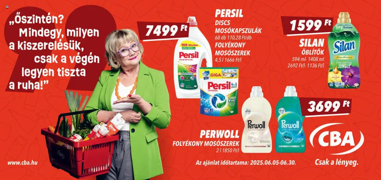 CBA akciós ujság - amely érvényes a következő dátumtól: 05.06.2025 | Oldal: 5 | Termékek: Persil, Perwoll, Mosószerek, Ruha