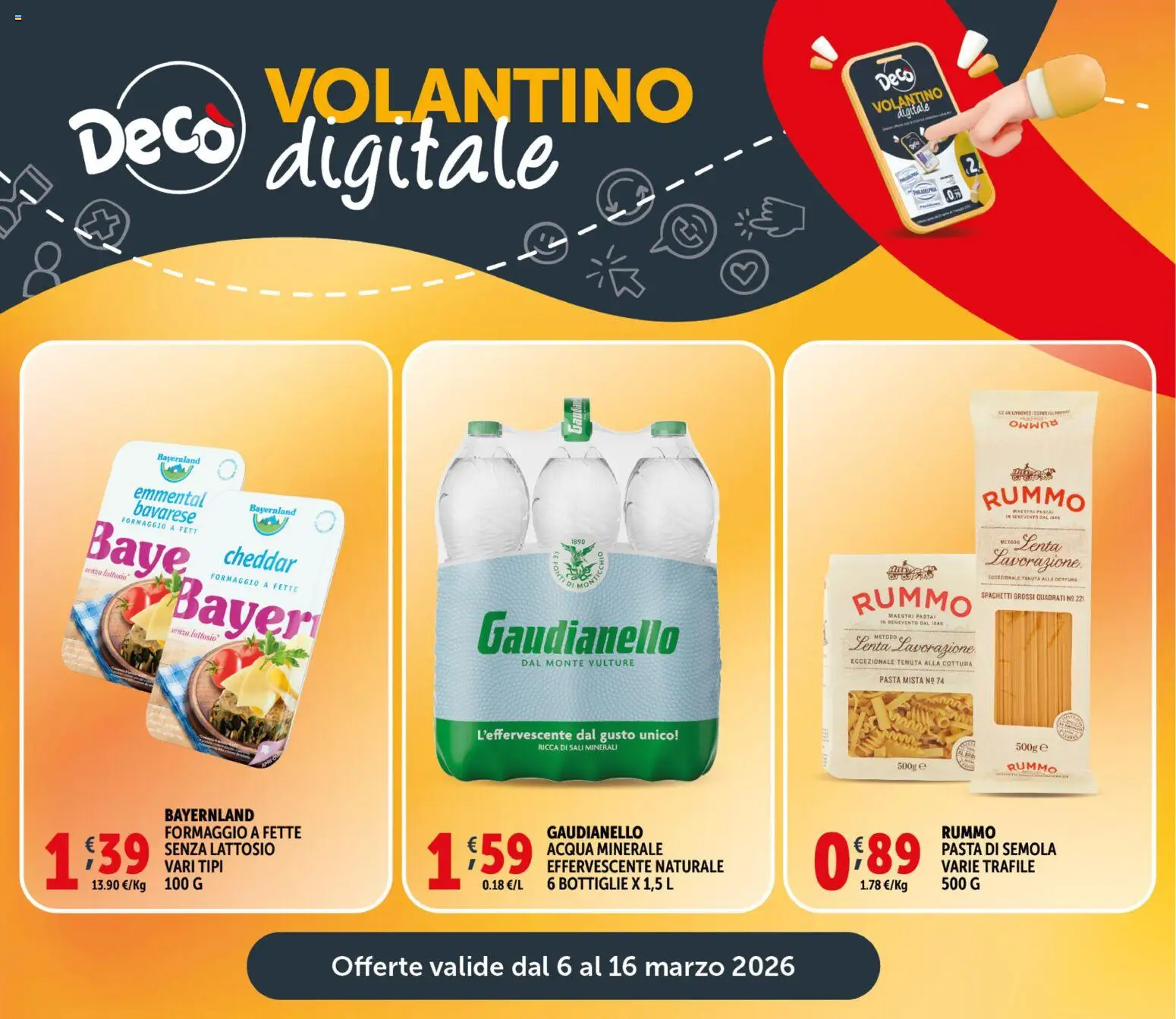 Volantino Decò del 06.03.2026 | Pagina: 21 | Prodotti: Acqua, Pasta, Acqua minerale, Emmental