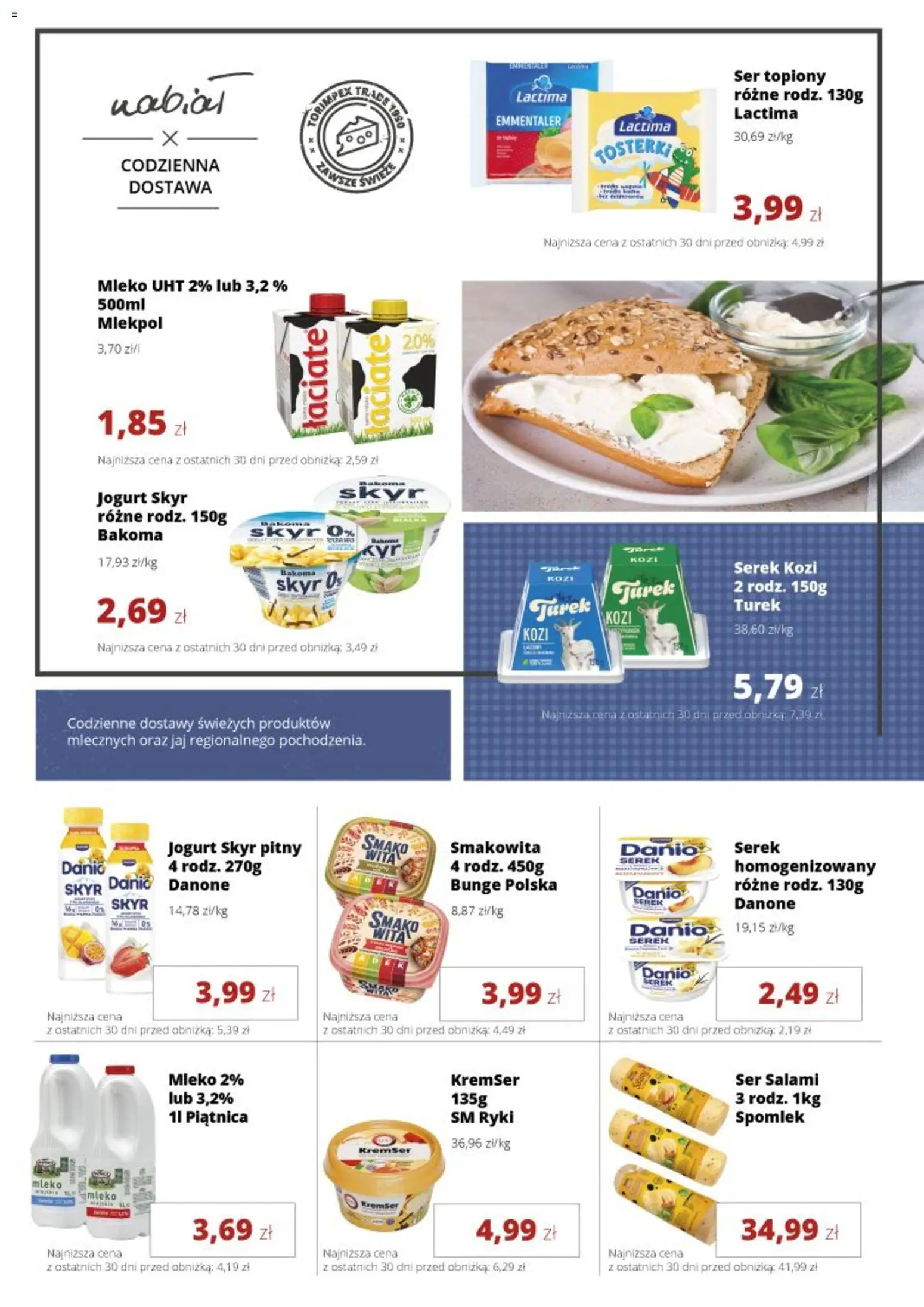 Torimpex Gazetka od 23.02.2026 | Strona: 2 | Produkty: Ser topiony, Serek homogenizowany, Jogurt, Salami