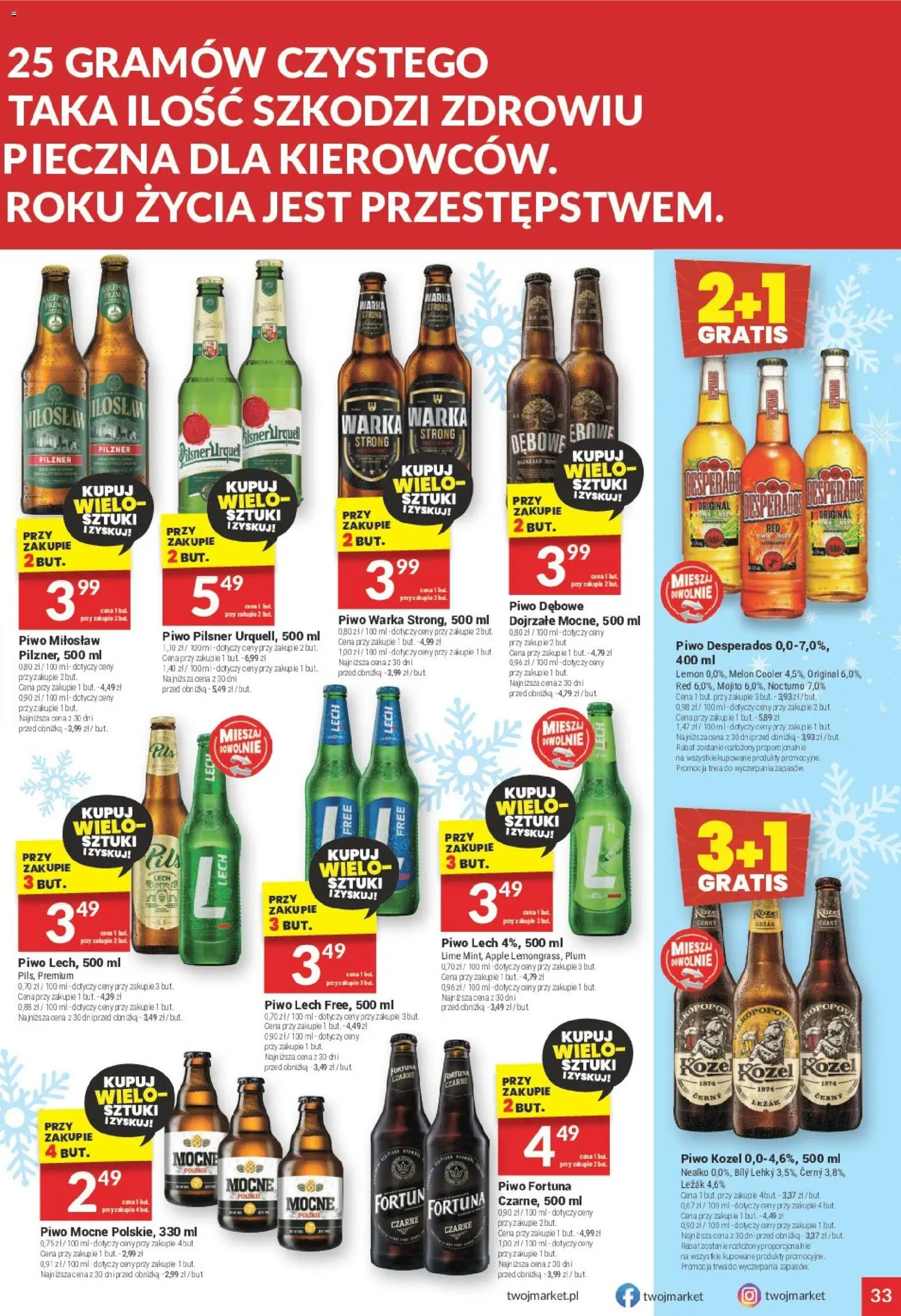 Twój Market Gazetka od 10.12.2025 | Strona: 33 | Produkty: Melon, Leżak, Piwo Desperados, Piwo