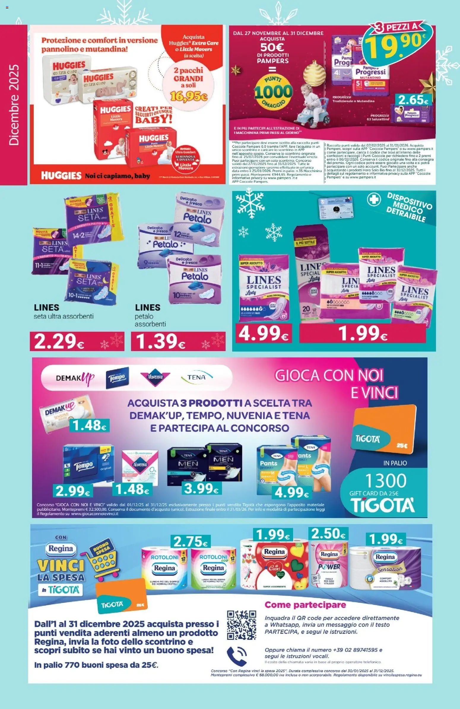 Volantino Tigotà del 01.12.2025 | Pagina: 26 | Prodotti: Dischetti struccanti, Fazzoletti, Mutandine, Pampers