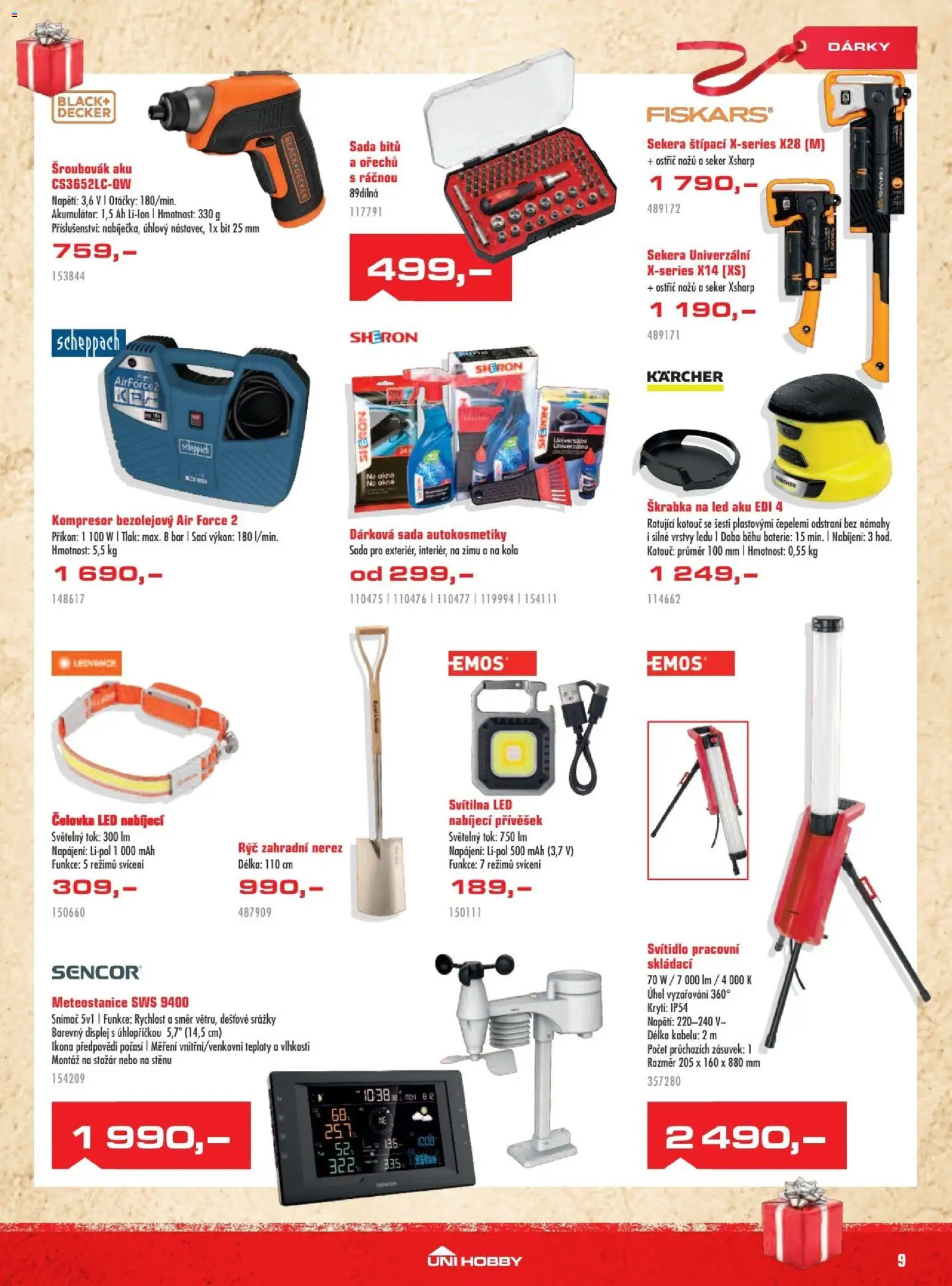 Uni Hobby leták od 27.11.2025 | Strana: 9 | Produkty: Kärcher, Sada bitů, Baterie, Svítilna