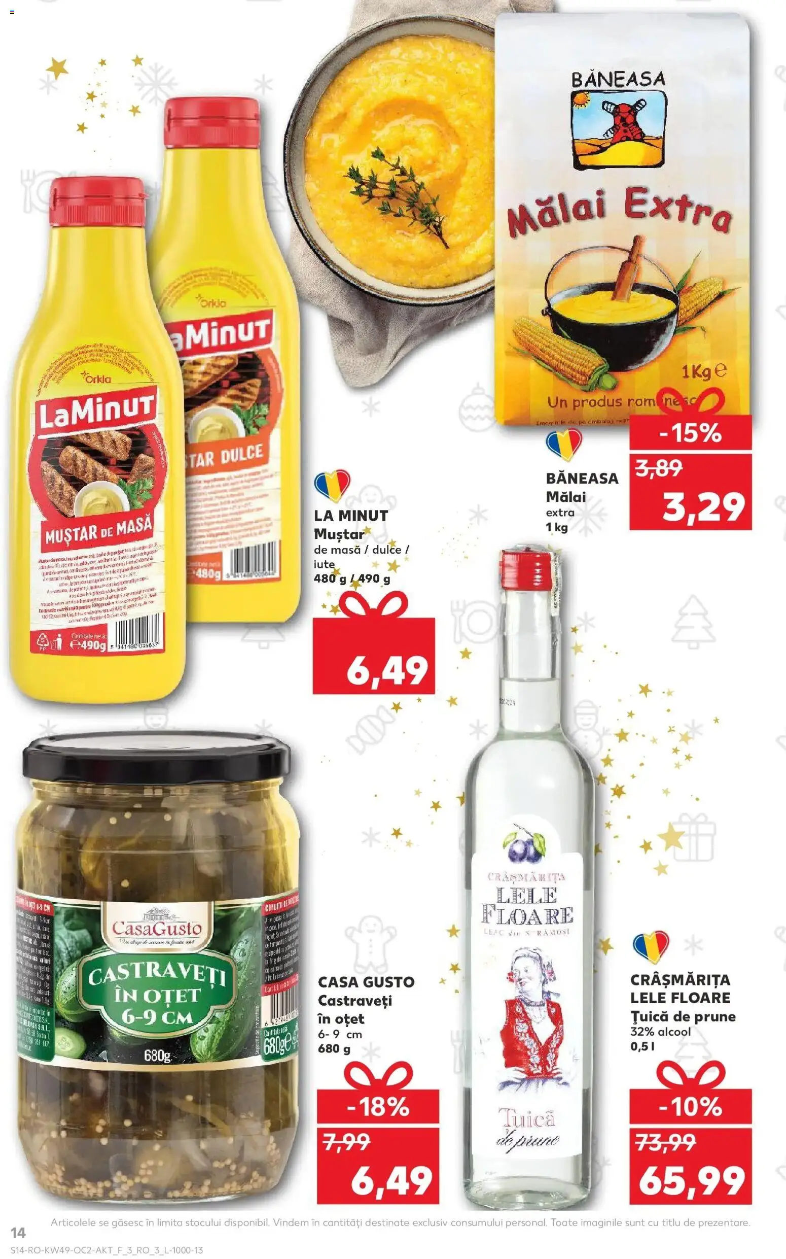 Noul catalog Kaufland – valabil de la 03.12.2025 | Pagină: 14 | Produse: Oțet, Prune, Muștar, Castraveți