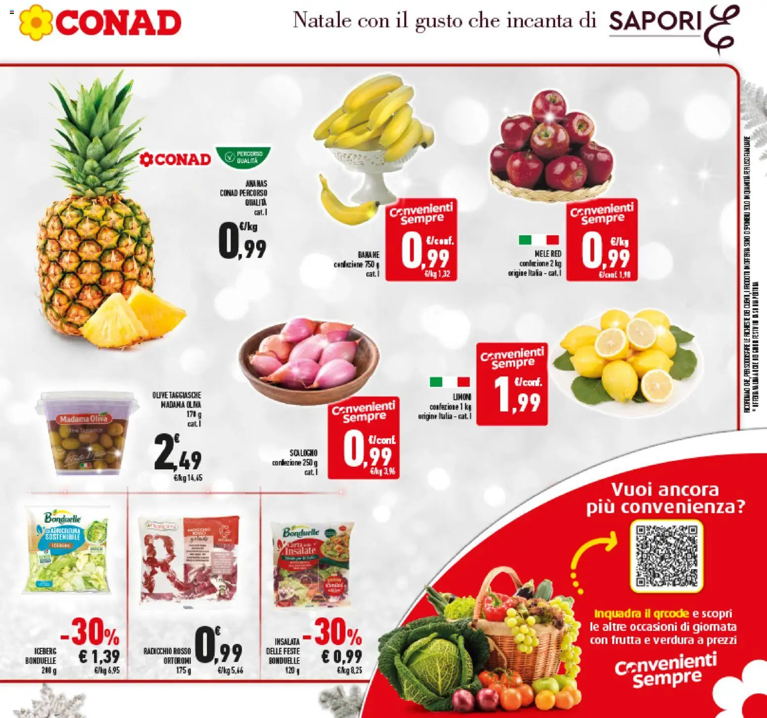 Volantino Conad del 15.12.2025 | Pagina: 15 | Prodotti: Mele, Frutta, Olive, Ananas