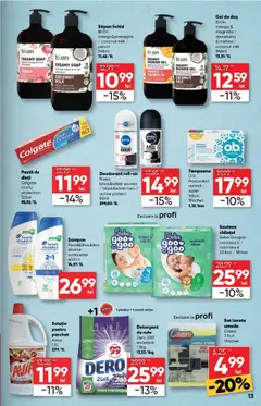 Noul catalog Profi – valabil de la 17.09.2025 | Pagină: 13 | Produse: Săpun, Deodorant, Detergent, Scutece