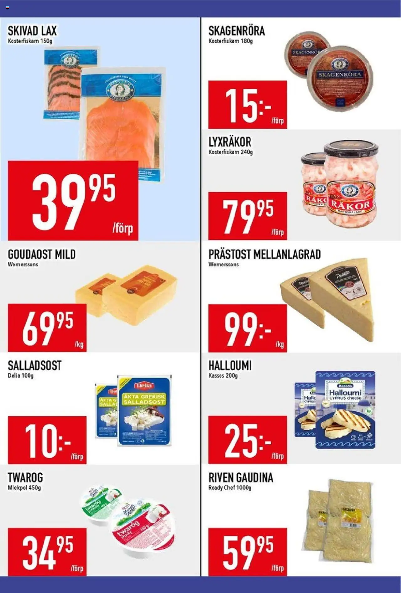 Matdax reklamblad aktuell från 20.10.2025 | Sida: 13 | Produkter: Räkor, Halloumi, Lax, Sallad