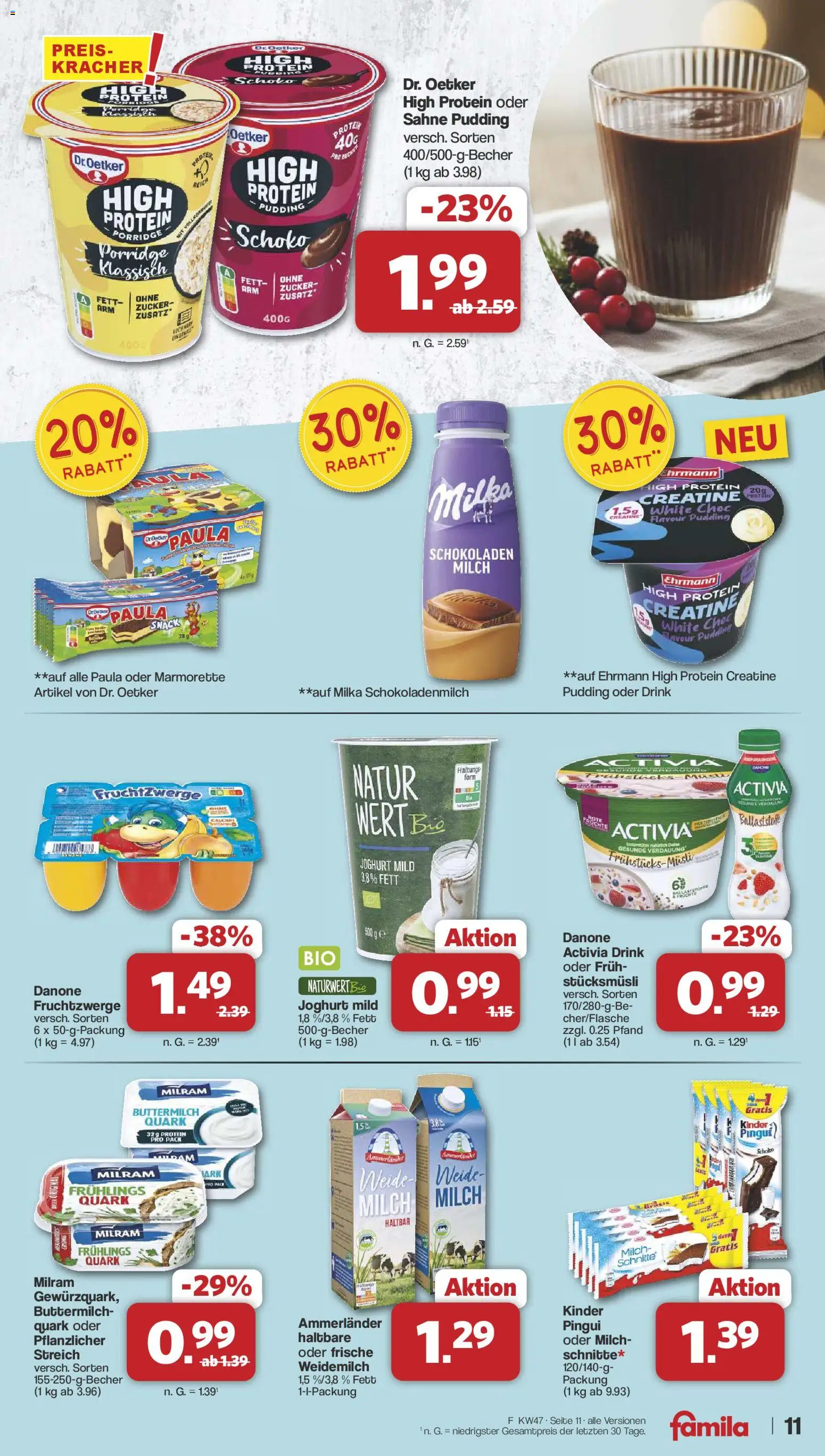 Famila Nordwest - Black Friday – gültig ab 17.11.2025 | Seite: 11 | Produkte: Activia, Quark, Milch, Zucker