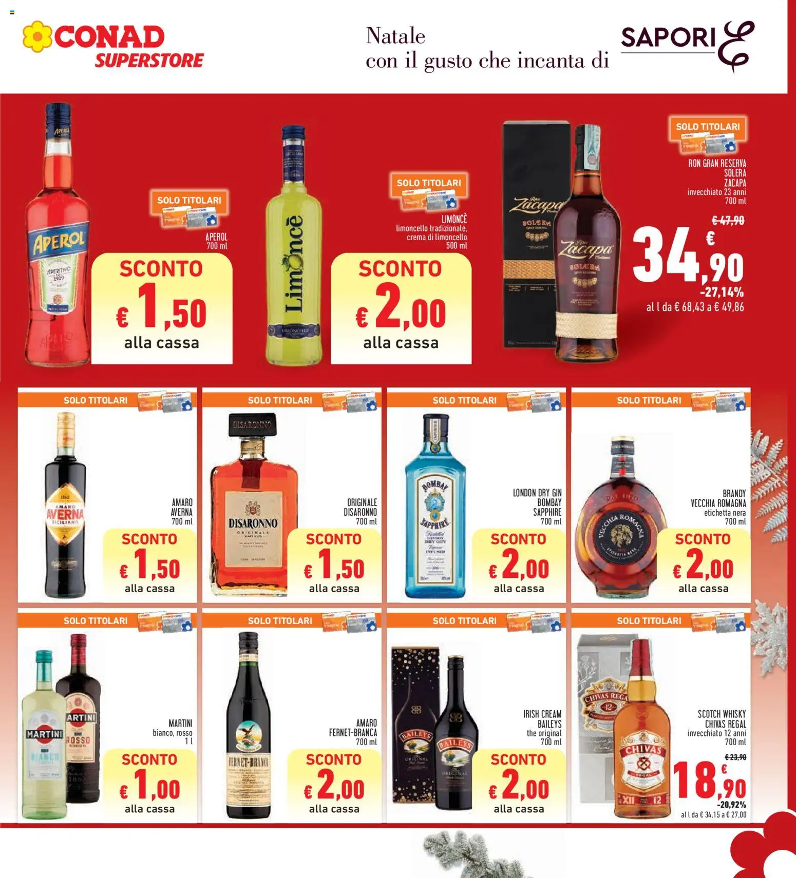 Volantino Conad del 15.12.2025 | Pagina: 27 | Prodotti: Crema, Whisky, Aperol, Amaro