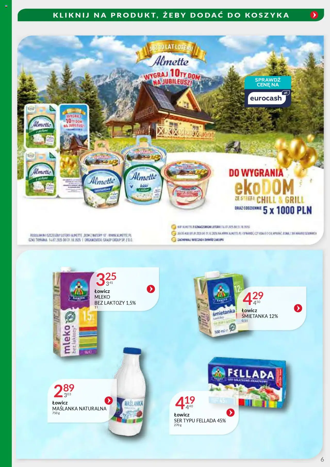 Eurocash Gazetka - Handlowa MR Południowy-Wschód od 29.09.2025 | Strona: 6 | Produkty: Bez laktozy, Maślanka, Mleko, Ser
