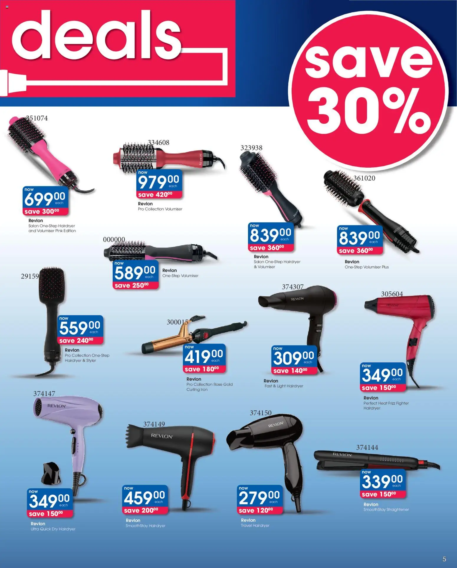 New Clicks catalogue – valid from 09.04.2026 | Page: 5 | Products: Iron, Curling iron, Light