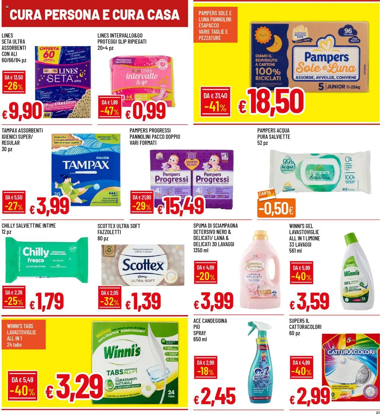 Volantino Famila del 22.09.2025 | Pagina: 21 | Prodotti: Fazzoletti, Slip, Limone, Lavastoviglie