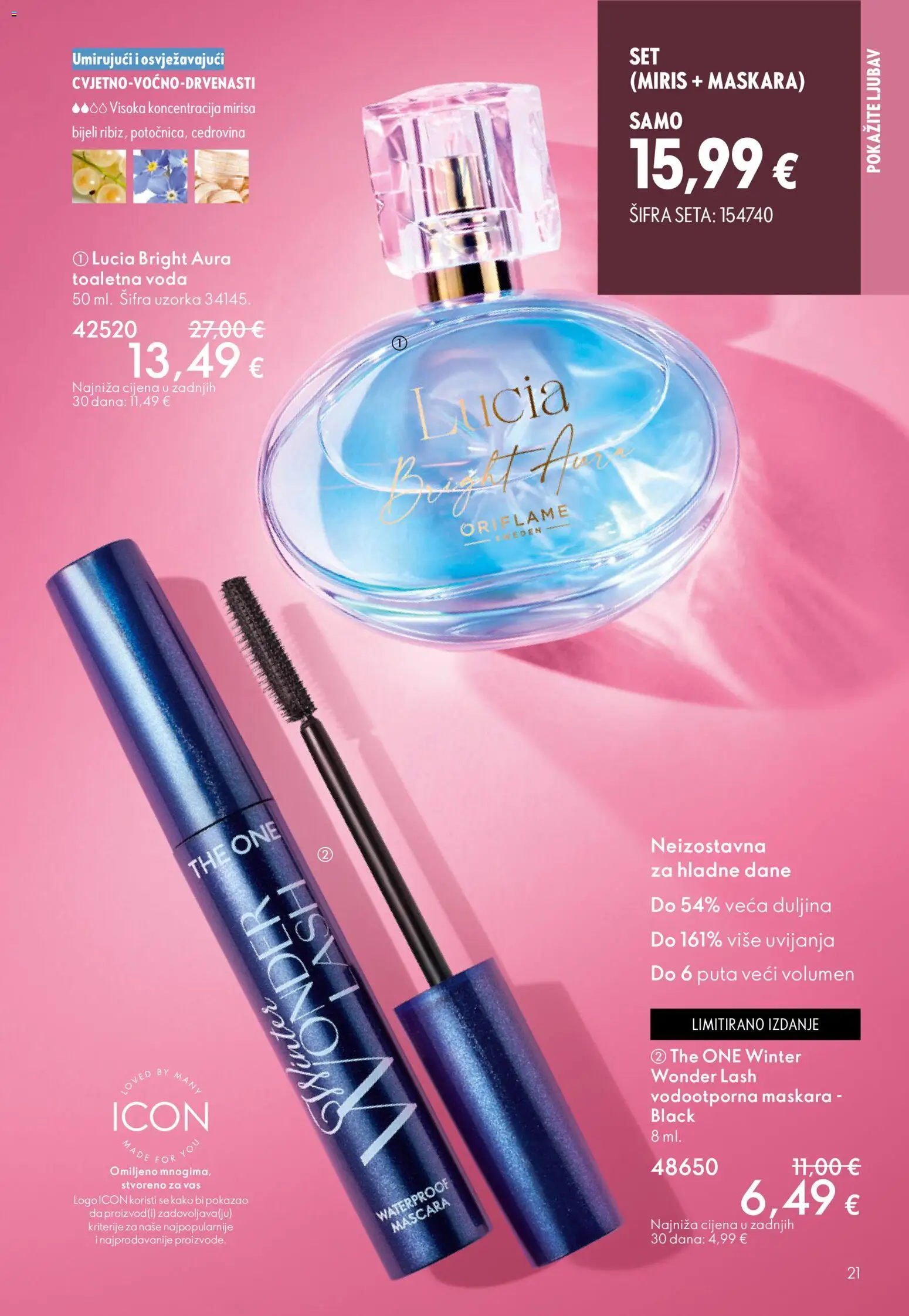 Oriflame katalog | vrijedi od 28.01.2026 | Stranica: 21 | Proizvodi: Miris, Maskara, Voda