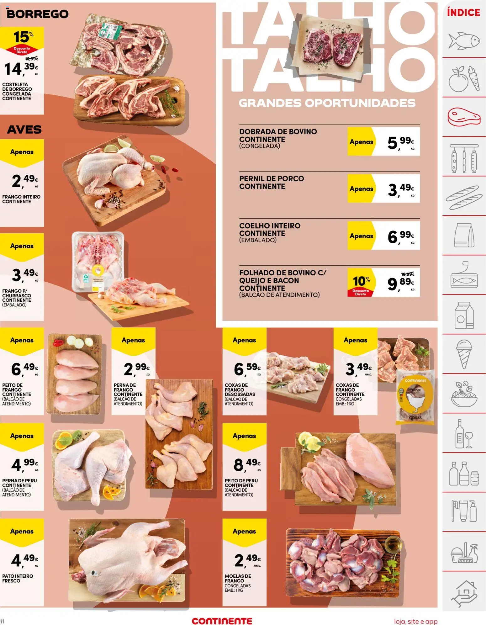 Continente folheto │ válido de 04.11.2025 | Página: 11 | Produtos: Pernil, Peru, Queijo, Moelas